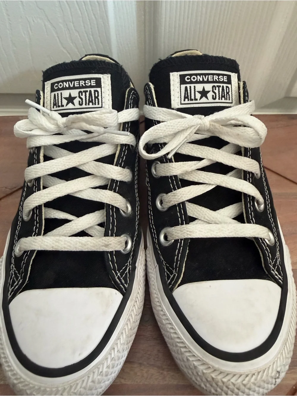 Converse All Stars Classic  Black Canvas Women Sneakers with White Accents